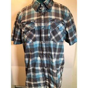Guess Dillon Check Blue Shirt Size L